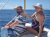 Couple on sailing vacation