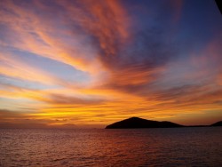 Antigua sunset from skippered yacht
