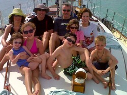 Antigua sailing boat family group