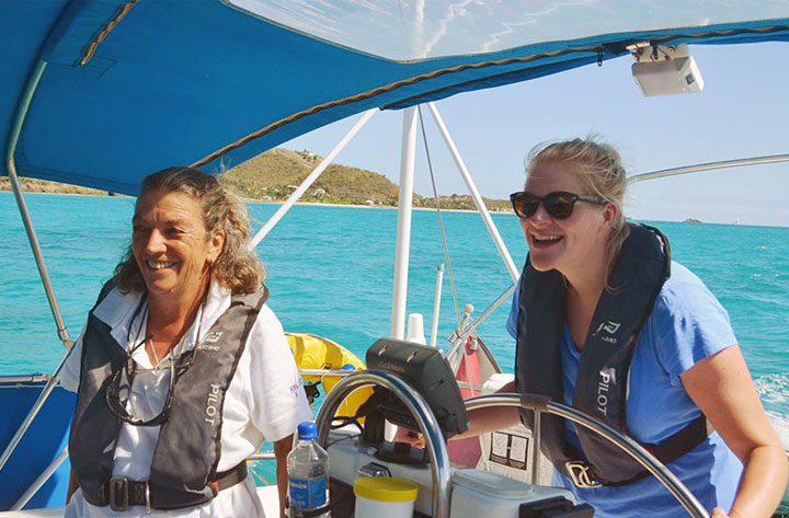 Women only sailing in the Caribbean